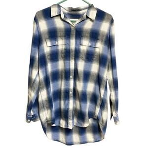 GAP Flannel Checkered Long Sleeves Collared Boyfriend Button Down Shirt Medium